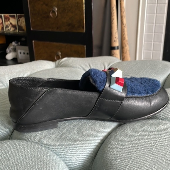 Fendi Shearling Loafer With Pyramid Embellishments - Picture 10 of 16